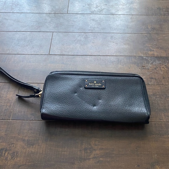 Kate Spade Staci Large black leather wristlet - Picture 2 of 12